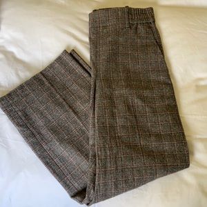 Aritzia Wilfred crop wide leg plaid pants